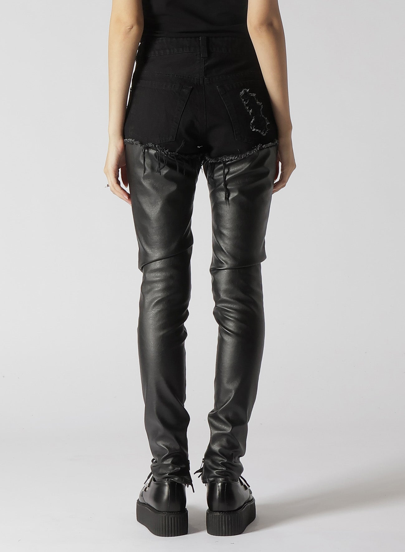 超希少】00AW Yohji Yamamoto leather pants LEATHER + DENIM SLIM