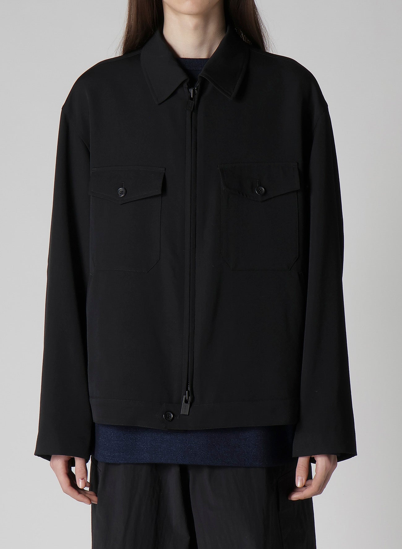 WOOL GABARDINE BLOUSON WITH FLAP POCKET – THE SHOP YOHJI YAMAMOTO