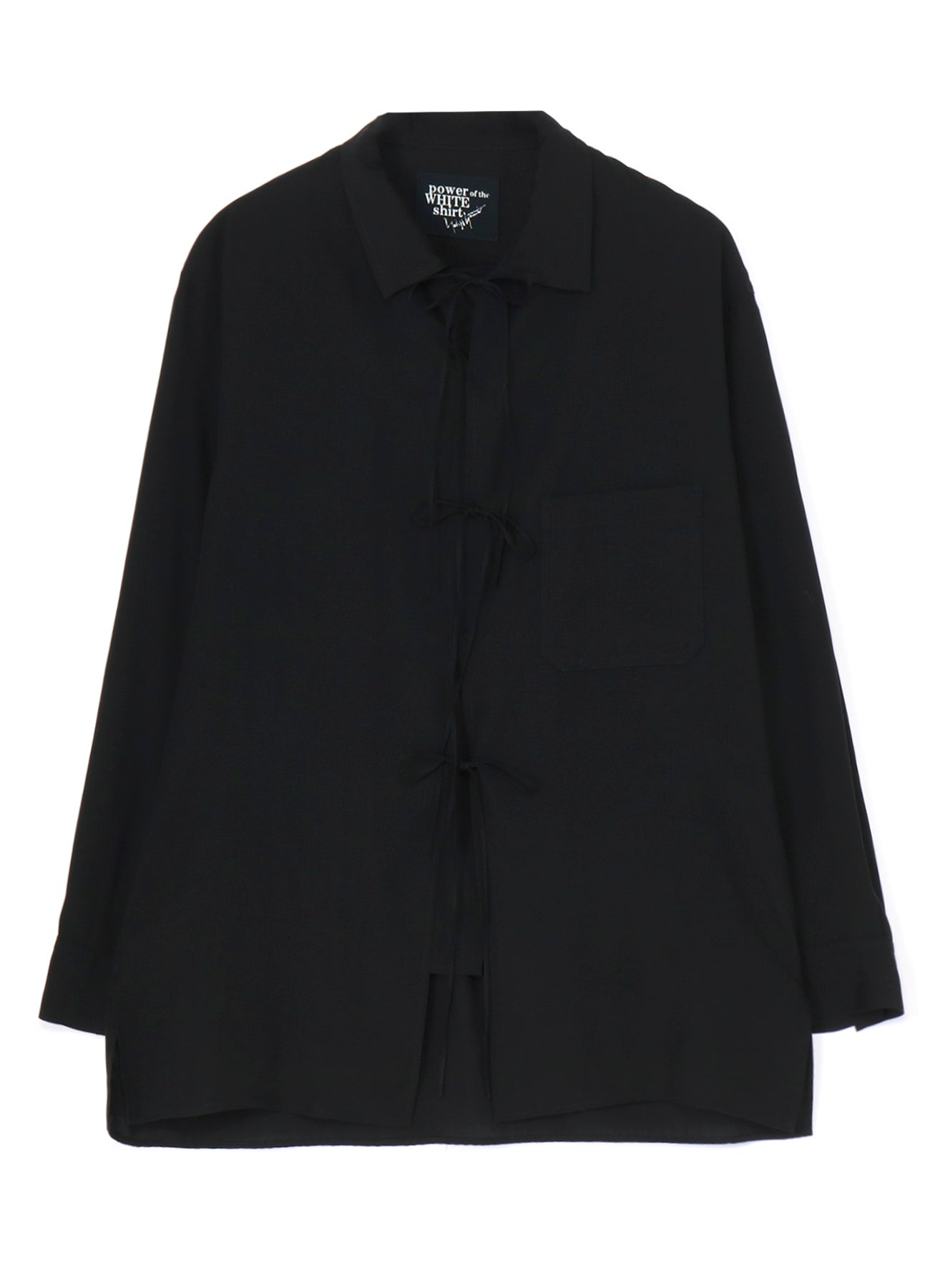 CELLULOSE LAWN OPEN COLLAR RIBBON SHIRT – THE SHOP YOHJI YAMAMOTO