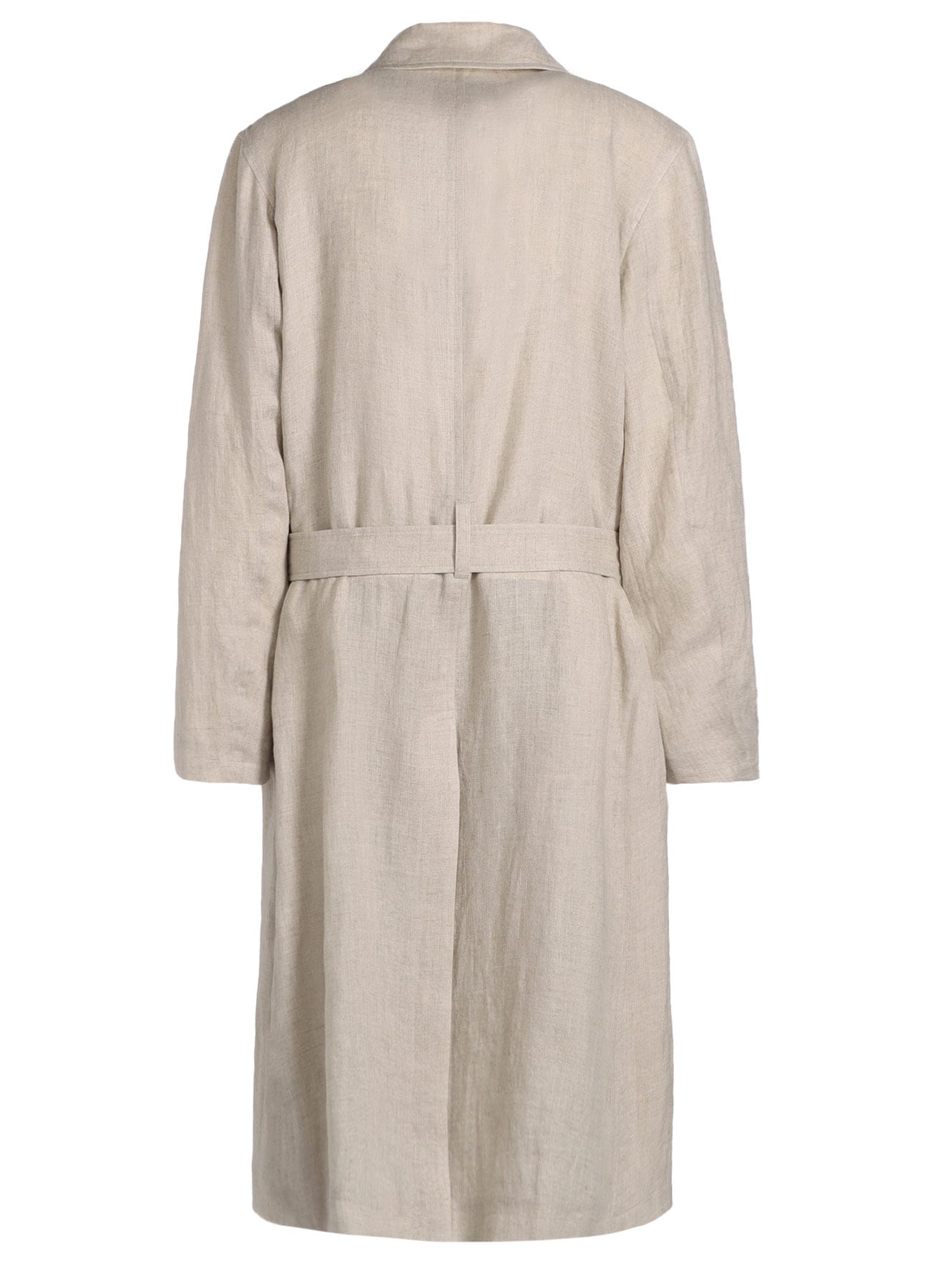 LINEN GAUZE DOUBLE-BREASTED COAT WITH DOUBLE-TAILORED LEFT FRONT(M