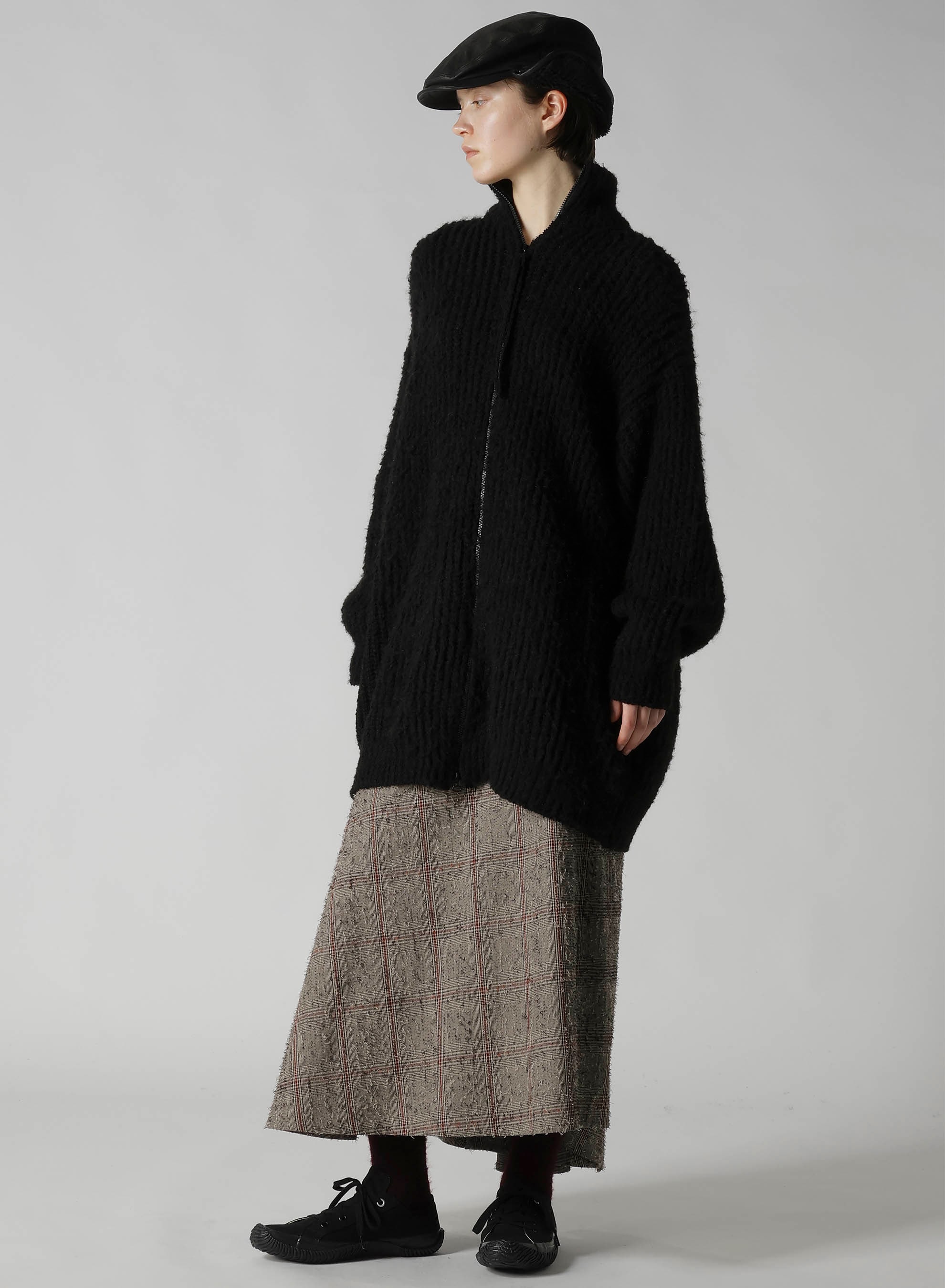 FLEECE RAISED ZIP-UP CARDIGAN(S Black): Soldes｜THE SHOP YOHJI