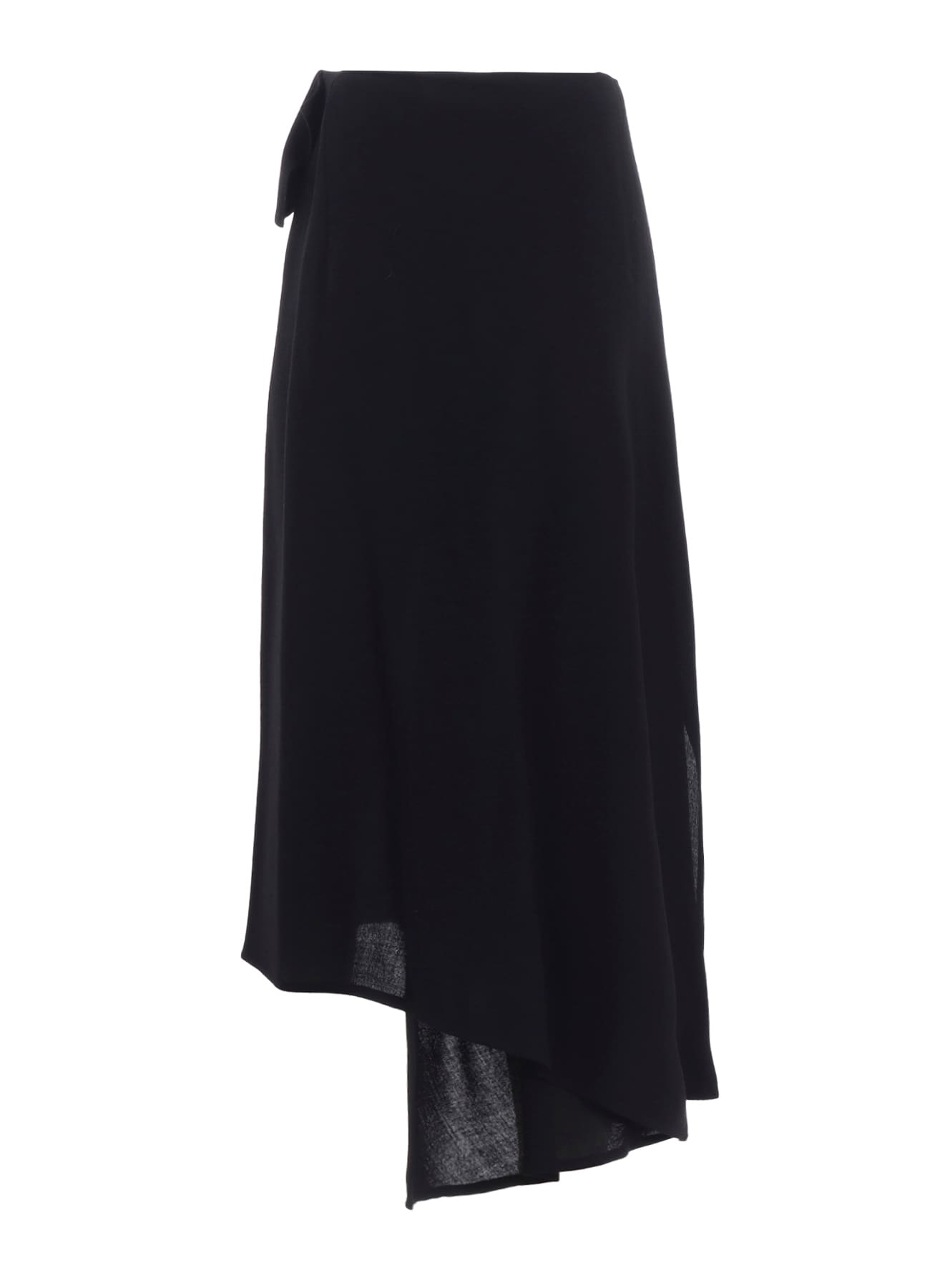 W/RY WASHER PROCESSED GAUZE ASYMMETRIC SKIRT(XS Black): Soldes