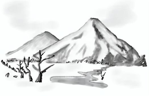 水墨画 風景イラスト｜無料イラスト・フリー素材なら「イラストAC」