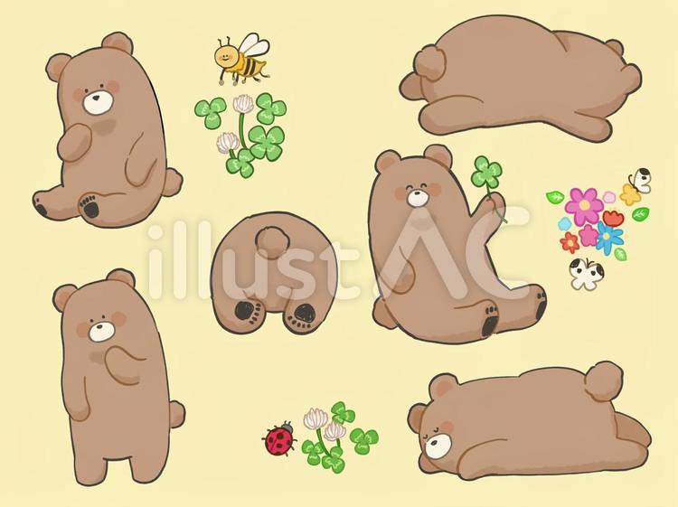 のんびりくまさんイラスト - No: 2052986｜無料イラスト・フリー素材