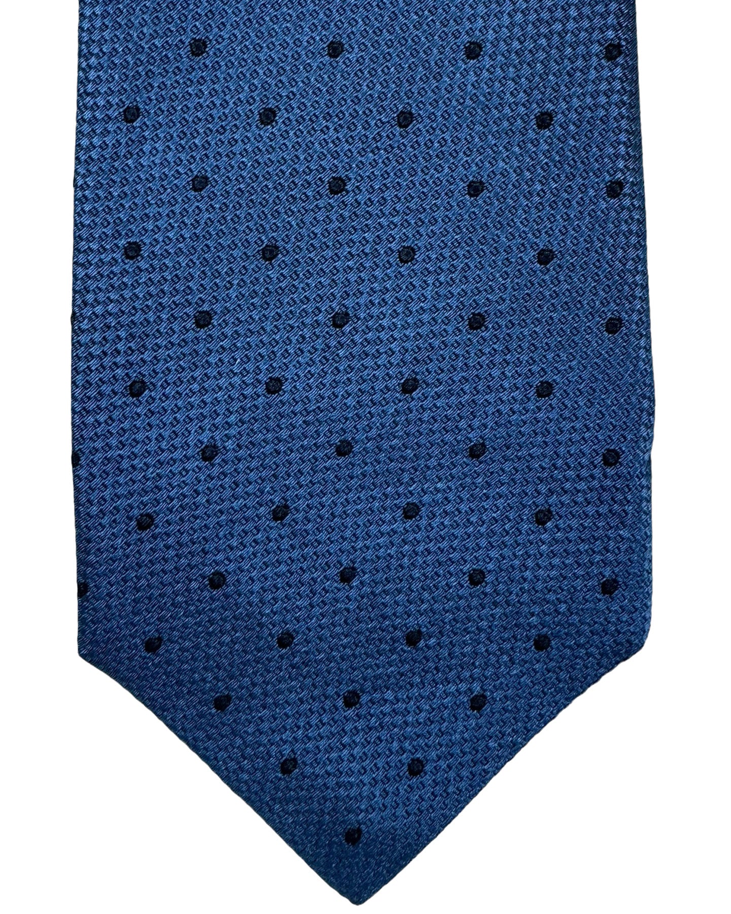 Brunello Cucinelli Silk Necktie Blue Navy Dots - Tie Deals