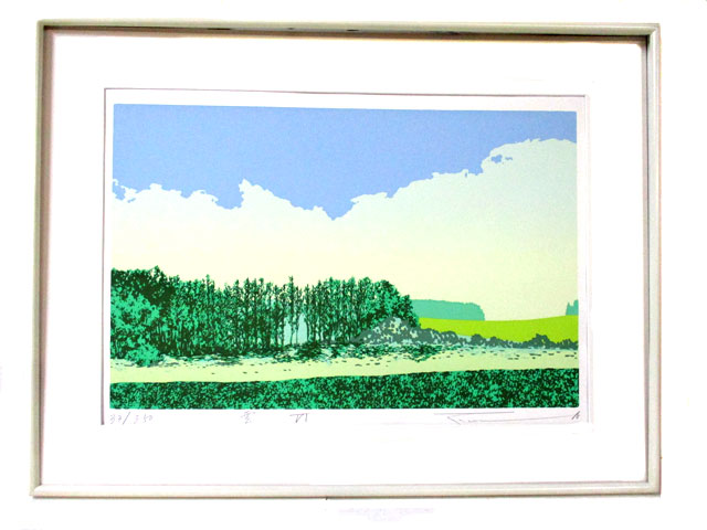 版画額 雲 Ⅳ（4）全紙版 本間武男 [トミヤ郷土民芸]