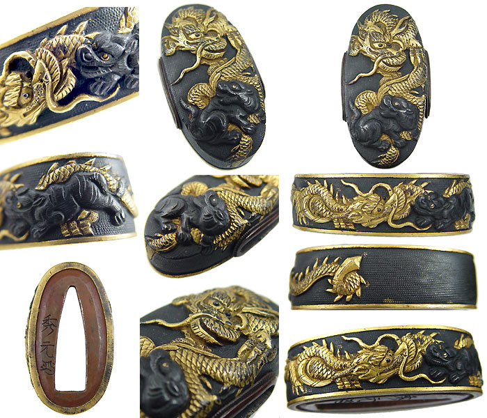 日本刀の縁頭・龍虎（秀元）｜日本刀・刀剣 販売専門店・東京【十拳】