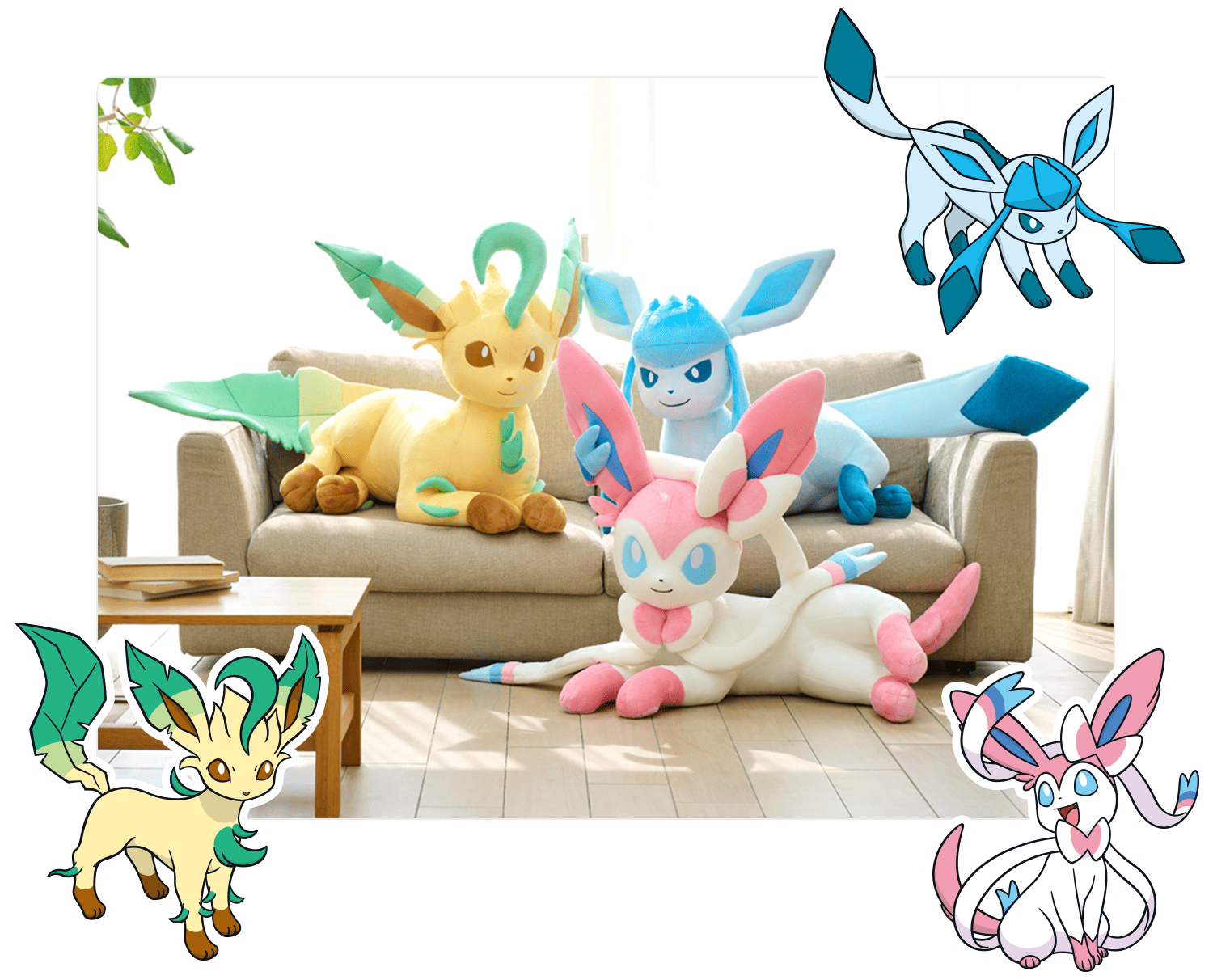 イーブイの進化形たちの等身大ぬいぐるみをご紹介！｜【公式】ポケモン