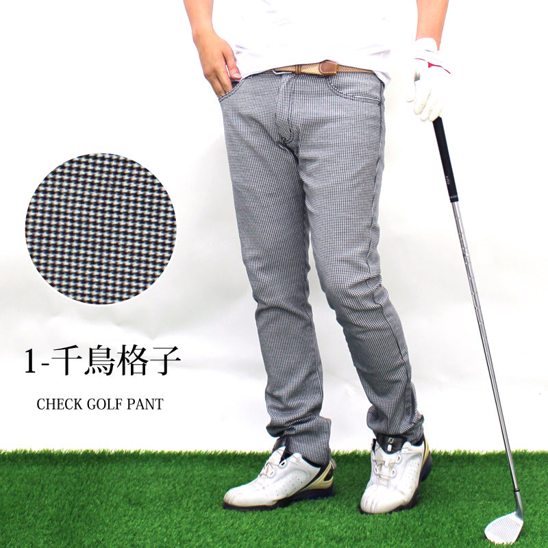 ゴルフウェア メンズ ゴルフパンツ チェック柄パンツ ストレッチ