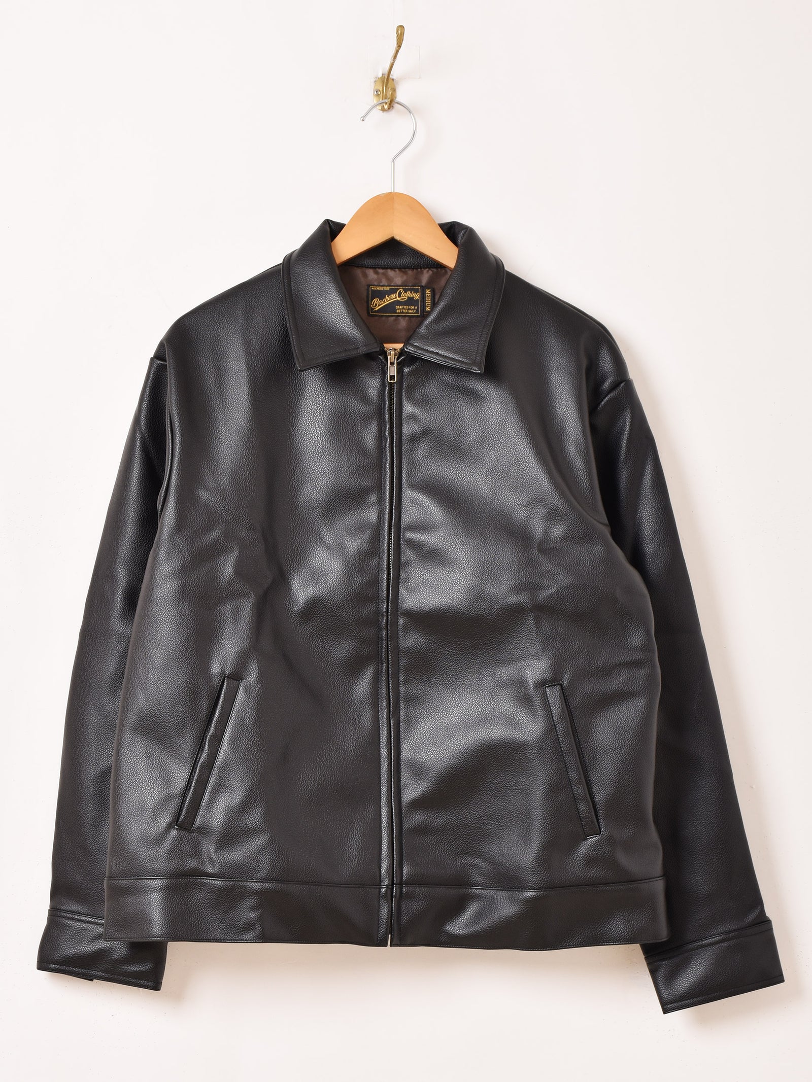 3色展開】Backers フェイクレザー ジップアップジャケット – 古着屋Top