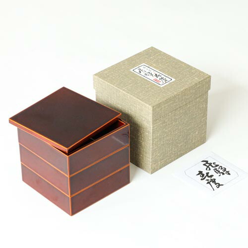 楽天市場】飛騨春慶 元田漆器 和角三段重 伝統工芸品 木製 お重箱