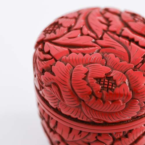 994 堆朱 牡丹彫 棗 未使用 994 堆朱牡丹彫棗未使用