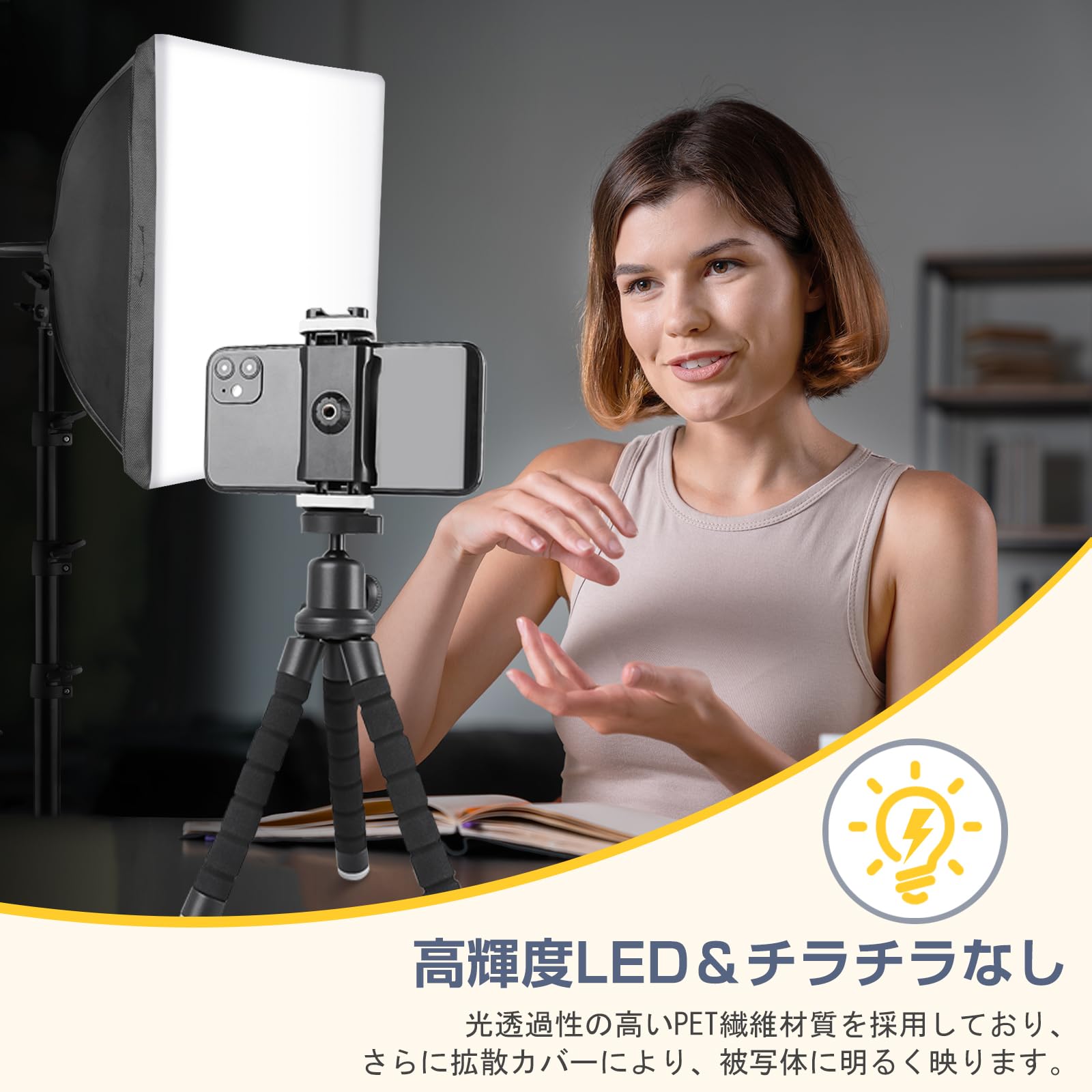 楽天市場】【送料無料】UBeesize LEDライト三色 ソフトボックス 撮影