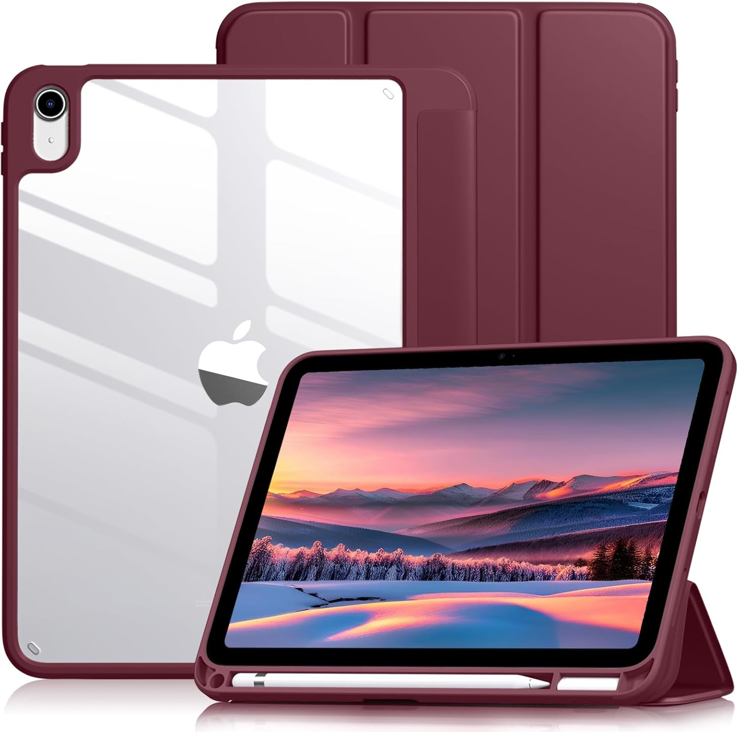 楽天市場】apple iPad ケース（カラーワインレッド）（タブレット