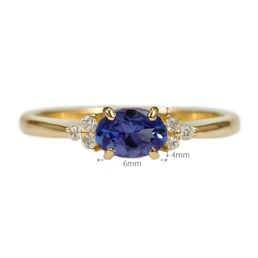 楽天市場】タンザナイト ダイヤモンド リング 0.4カラット 18金