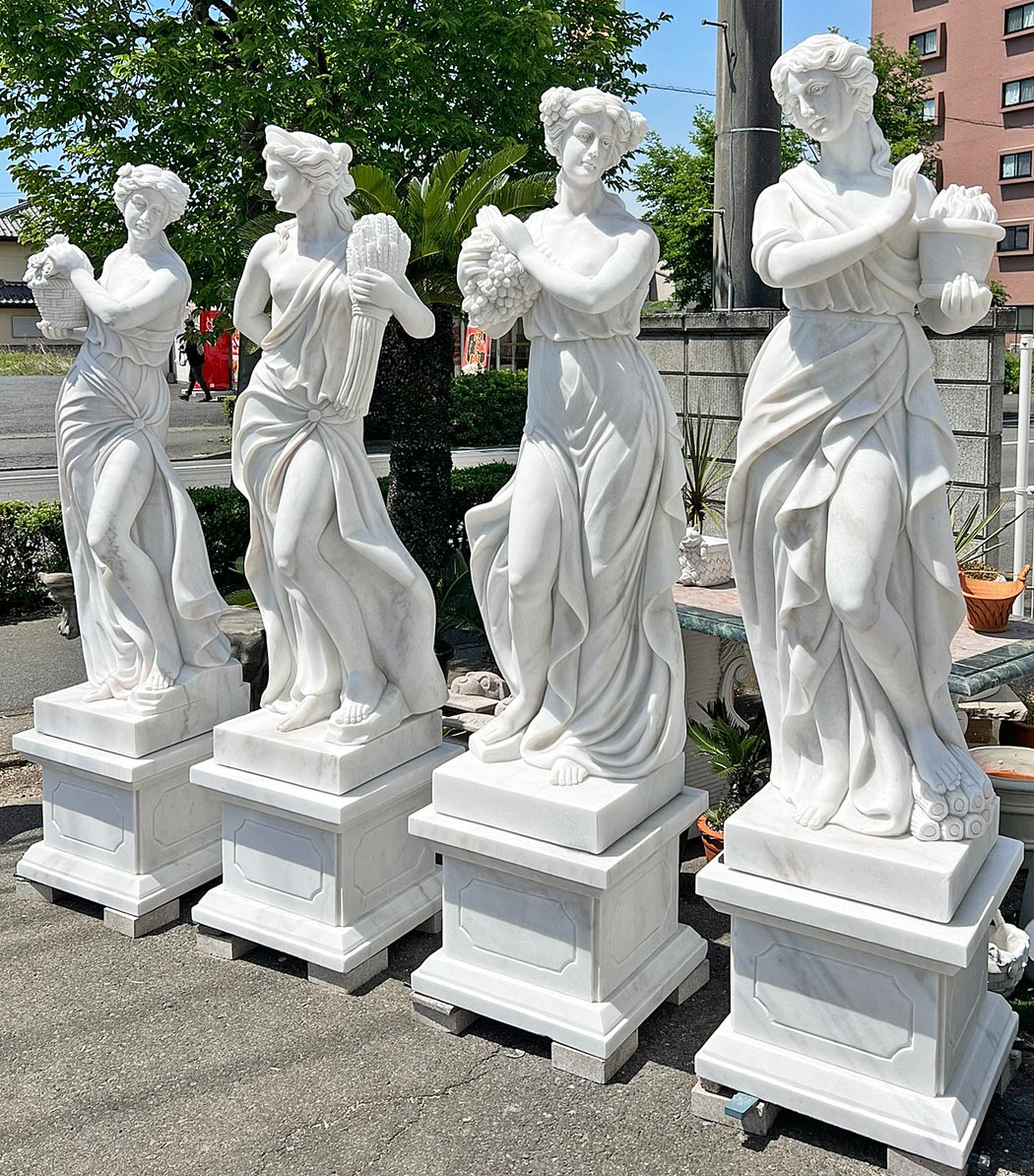 楽天市場】天然大理石彫刻 花かごを持つヴィーナス (春) H200cm 四季