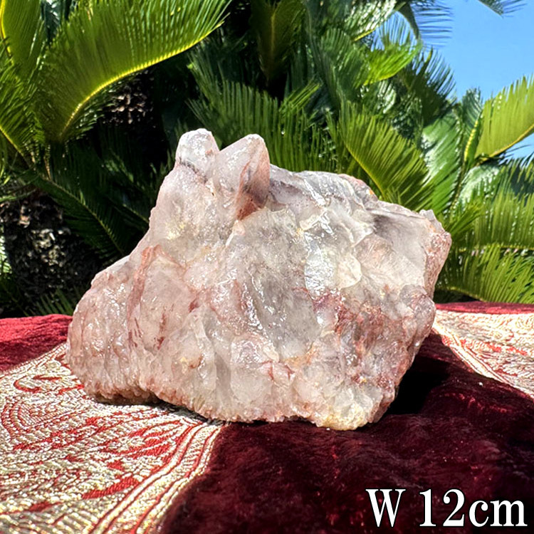 楽天市場】天然赤水晶 レッドクォーツ 原石 クラスター 約1.05kg 幅約