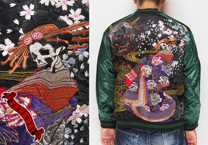 楽天市場】satori[さとり] 花魁髑髏 刺繍 リバーシブル 和柄スカジャン