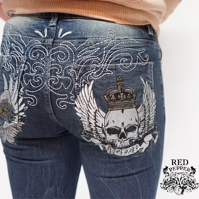 REDPEPPER 十字架 ローライズデニム ロゴ刺繍 ヒョウ柄 楽天市場】 カジュアルブランド > REDPEPPER(レッドペッパー) : 和柄