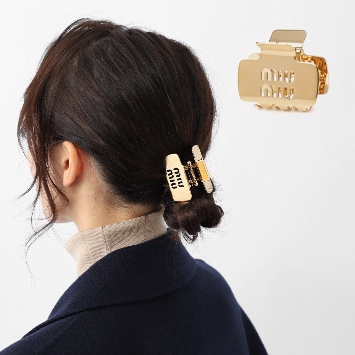 楽天市場】ミュウミュウ miu miu ヘアクリップ クロウクリップ