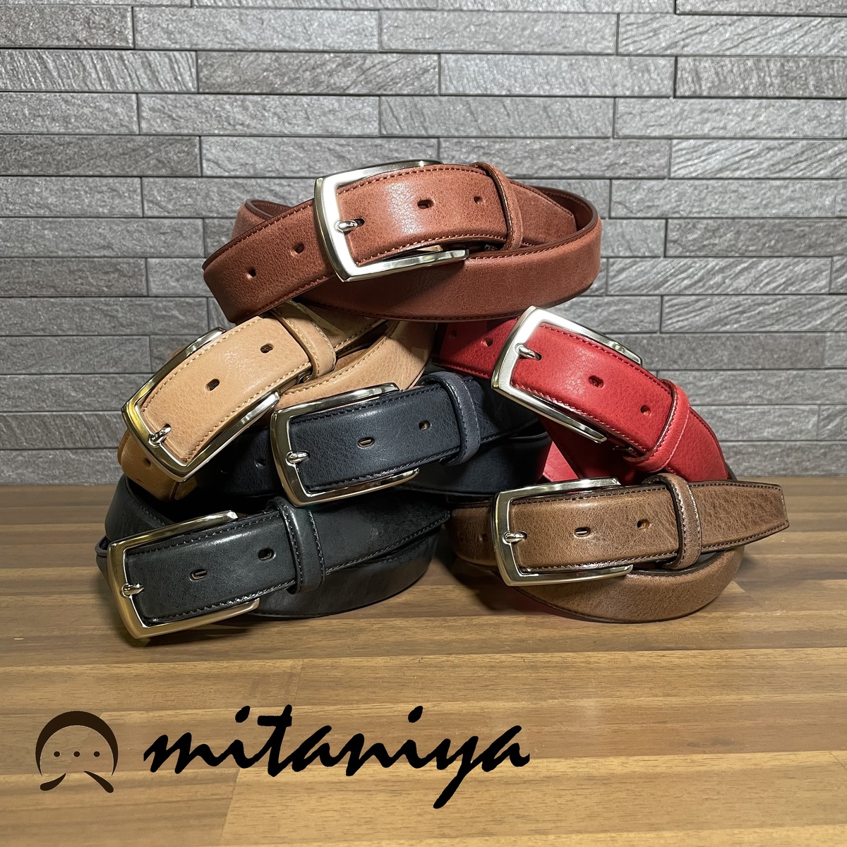 テス TES アメリカンアリゲーター ベルト イタリア製 ワニ革 ブラウン