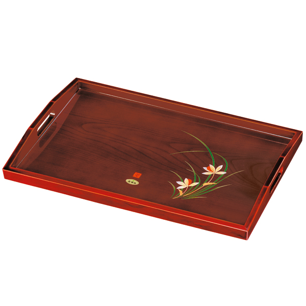 楽天市場】紀州塗り 尺6寸 長手盆 春ラン(盛絵) お盆 トレー トレイ