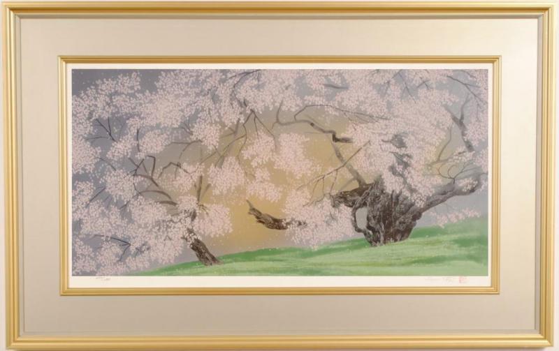 美品 掛け軸 中島千波筆「臥龍桜」名画 解説付 縁起物 日本画 美品