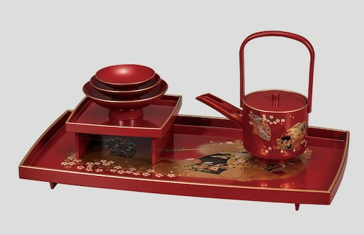 楽天市場】越前漆器 屠蘇器 セット 朱塗りの通販