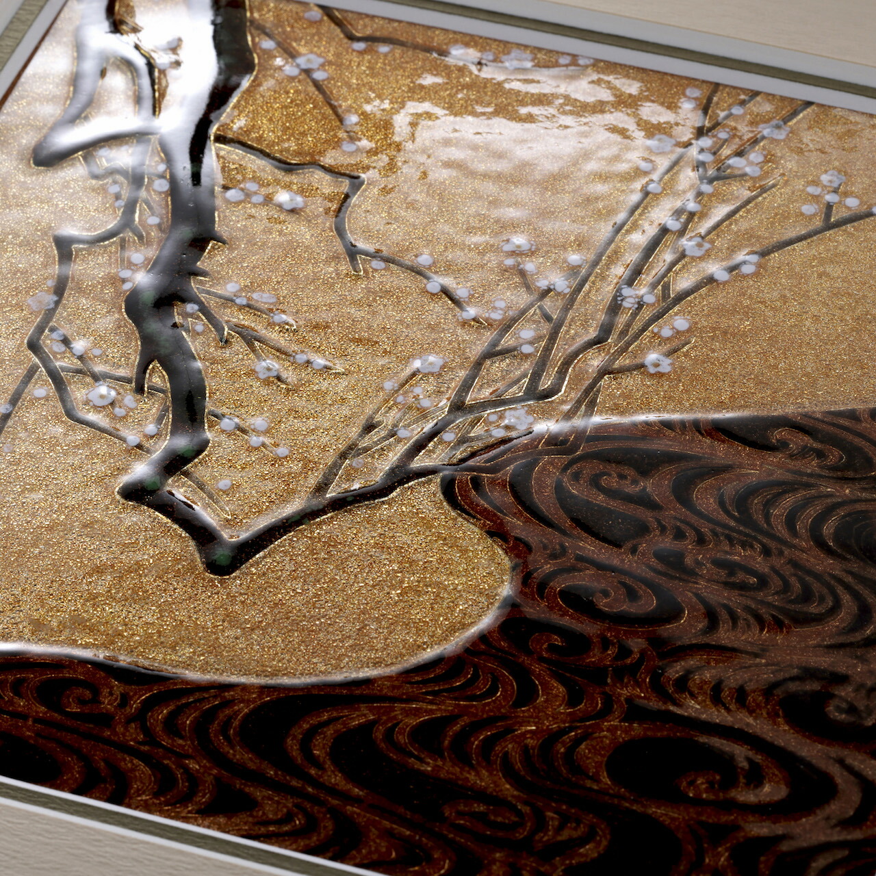 楽天市場】白梅 /尾形光琳画 紅白梅図屏風/七宝焼 額 アート 縁起物