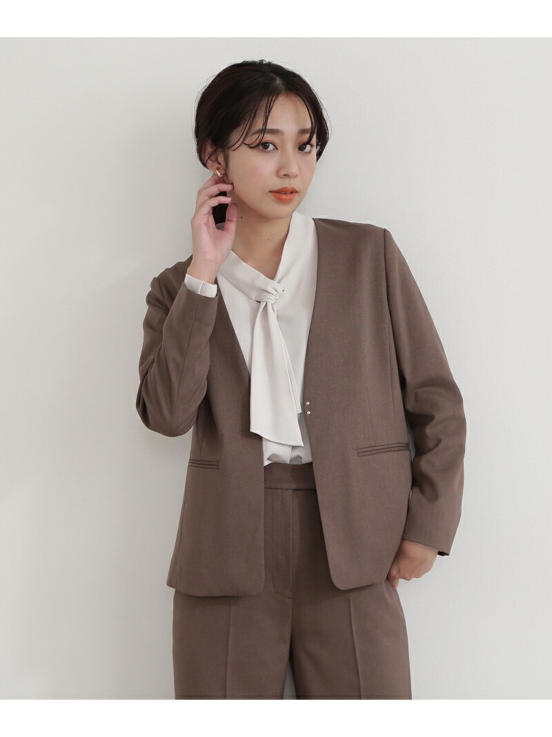 楽天市場】＜クラッシーセットアップシリーズ＞Vノーカラージャケット