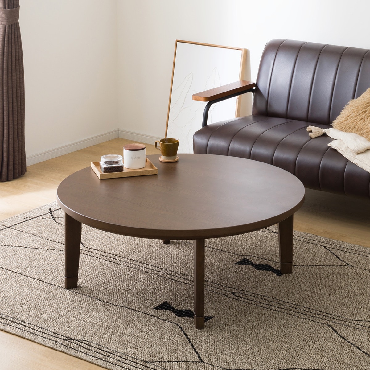 楽天市場】継脚付き円形リビングこたつ(WW01 105 MBR)【玄関先迄納品