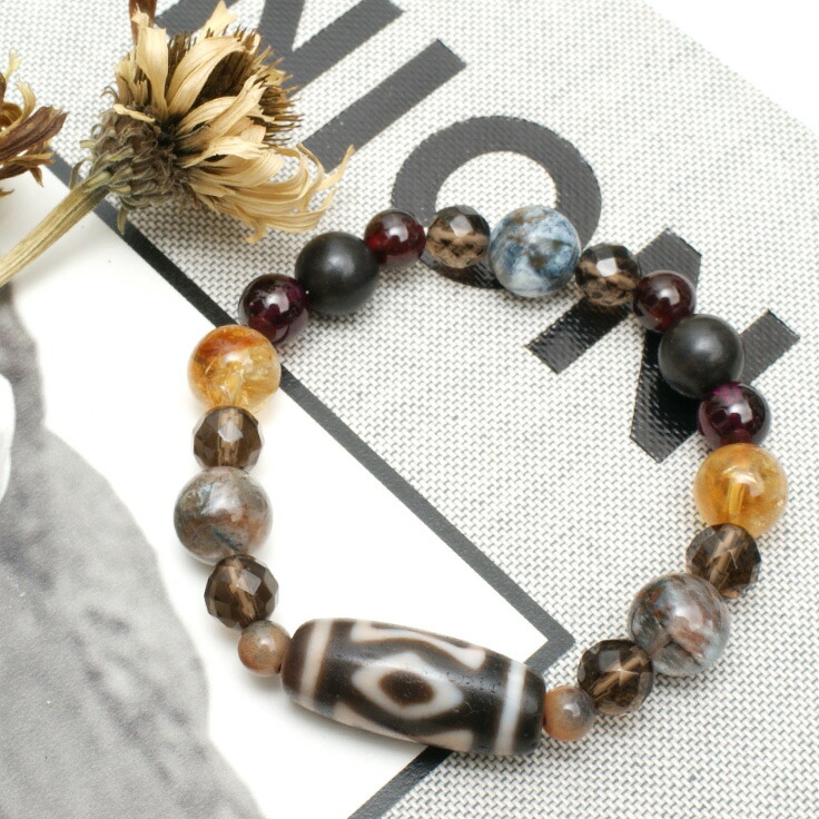 楽天市場】Guida 〜導く〜 -老礦- 金剛双天地天珠ブレスレット【メール