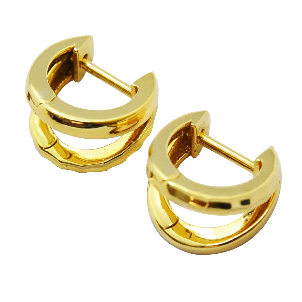 楽天市場】ピアス メンズ フープ K18 ダブル 2連 中折れ 両耳