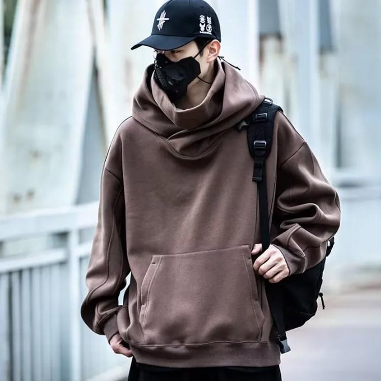 楽天市場】ハイネック メンズ パイピング パーカー 首元 パーカー プル