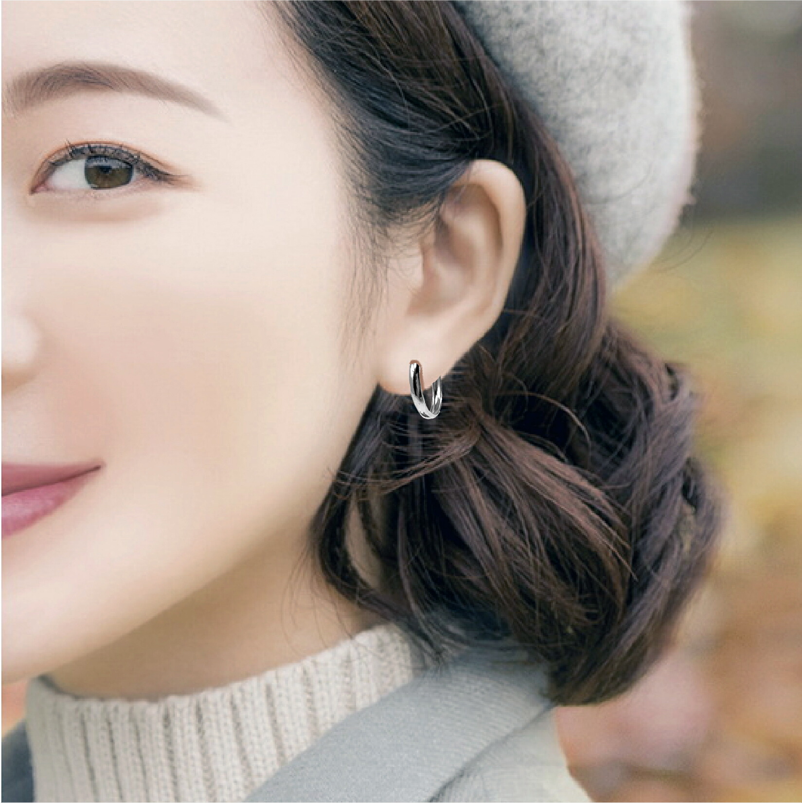 楽天市場】【新品 フープ ピアス】Pt900 プラチナ900 フープ ピアス 甲