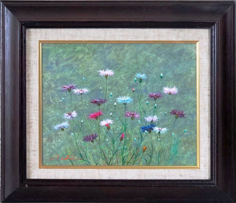 楽天市場】中原真一 「矢車草」 油彩3号 : 小野画廊