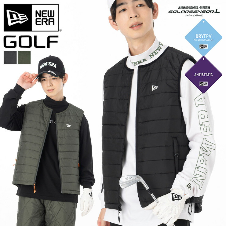 楽天市場】ニューエラ ゴルフ ウェア ベスト NEW ERA GOLF 黒 カーキ