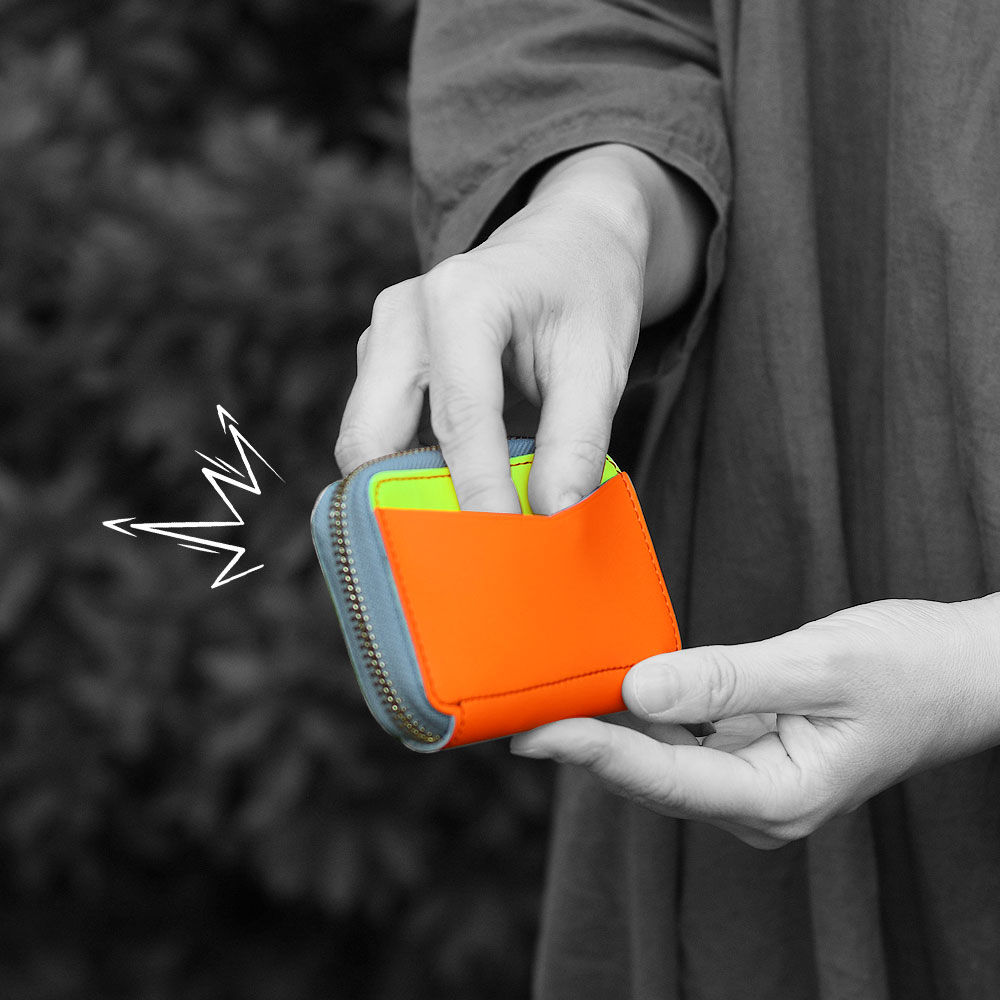 楽天市場】【予約受付中】マルチカラー 蛍光 ミニ財布 mu NEON CRAZY