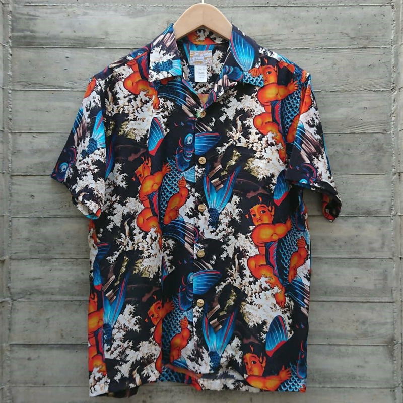 タグ付き Fukuwauchi フクワウチ アロハシャツ XL 浮世絵 幽霊 タグ