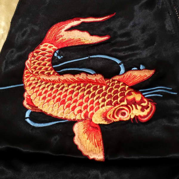 楽天市場】【花旅楽団】菊と緋鯉 刺繍スカジャン【SCRIPT】メンズ