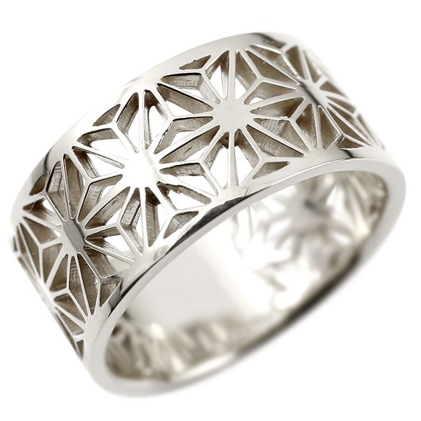 楽天市場】シルバー リング 幅広 太め シルバー 麻の葉 模様 和柄 切子