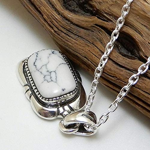 楽天市場】ヘッドのみ ホワイト ターコイズ メンズ シルバーネックレス