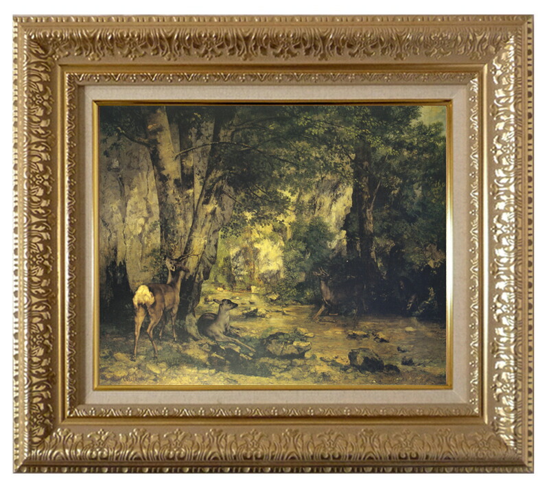 ギュスターヴ・クールベ、【密猟者】、希少な額装用画集より、状態良好