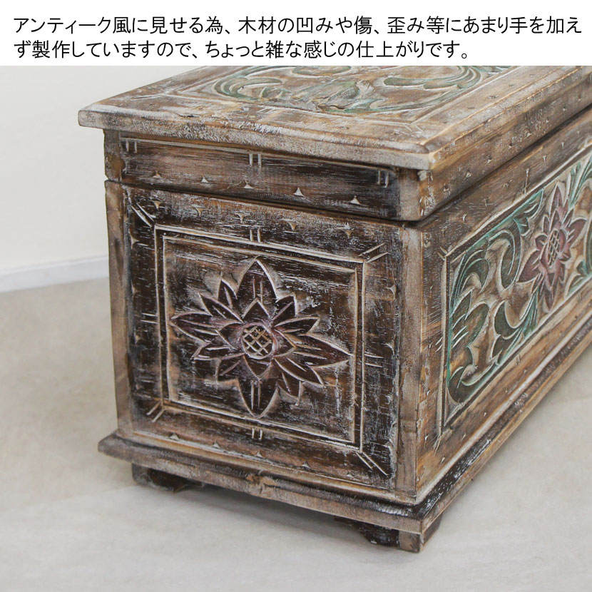 楽天市場】【送料無料！】木製アンティーク風インテリアボックス L