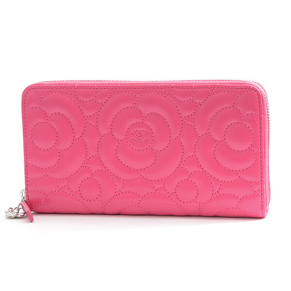 楽天市場】シャネル CHANEL カメリア ラウンドファスナー長財布 ピンク