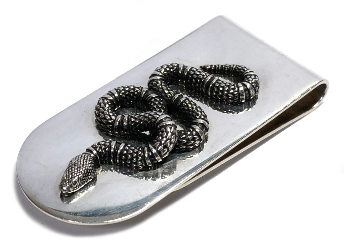 楽天市場】グッチ マネークリップ 456904 スネーク シルバー 蛇 札ばさ