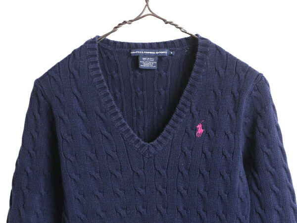 楽天市場】ラルフローレン Vネック コットン ケーブル ニット セーター