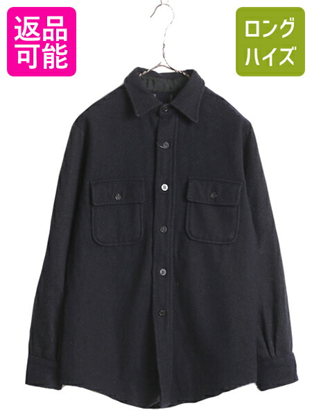 楽天市場】60s ☆ 無地 ウール CPO シャツ メンズ S 程 古着 60年代