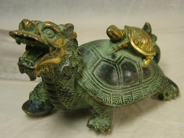 楽天市場】□龍香堂□☆珍品！中国産銅製置物「龍亀」108mm : 龍香堂