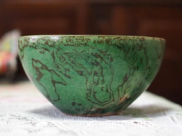 楽天市場】【練り 唐三彩 緑釉 茶碗 練唐三彩 中国唐時代 練り込み